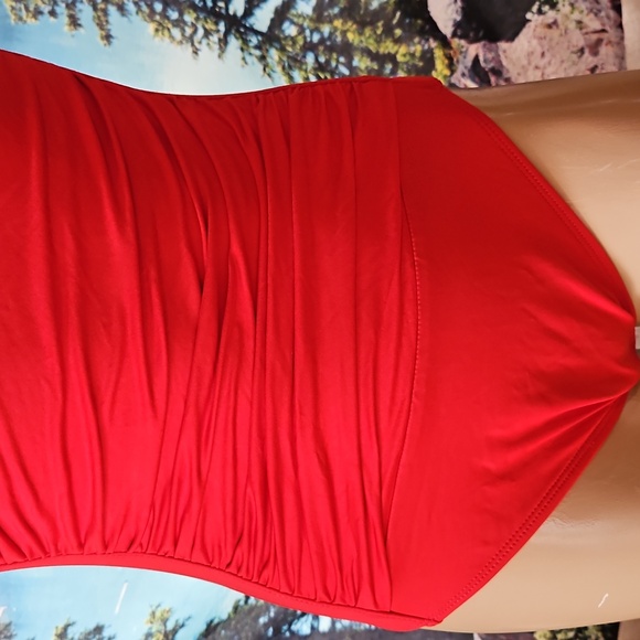 LA BLANCA  RED SWIMSUIT ONE PIECE WOMAN SIZE 8 - Picture 3 of 12